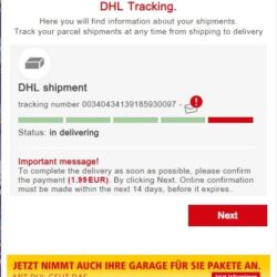 DHL scam pages